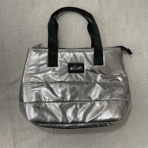 Delia's Silver Insulated Lunch Tote 13" Bag NEW Trendy Y2k School
